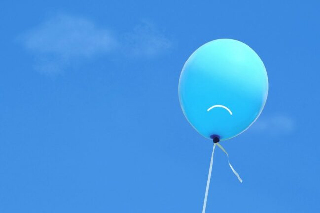 Blue balloon in the sky