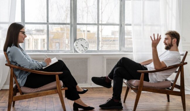 Counselling session between man and woman