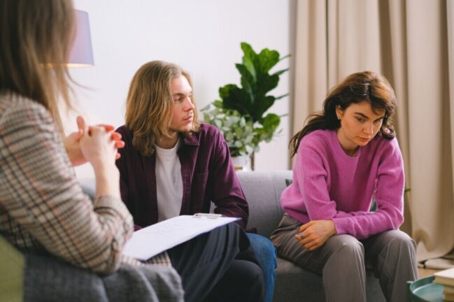 Couple going through couples counselling