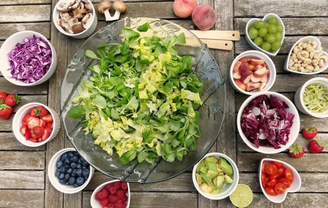 Platter of healthy foods