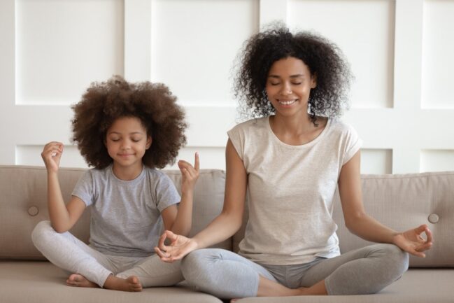 Mum and me meditate